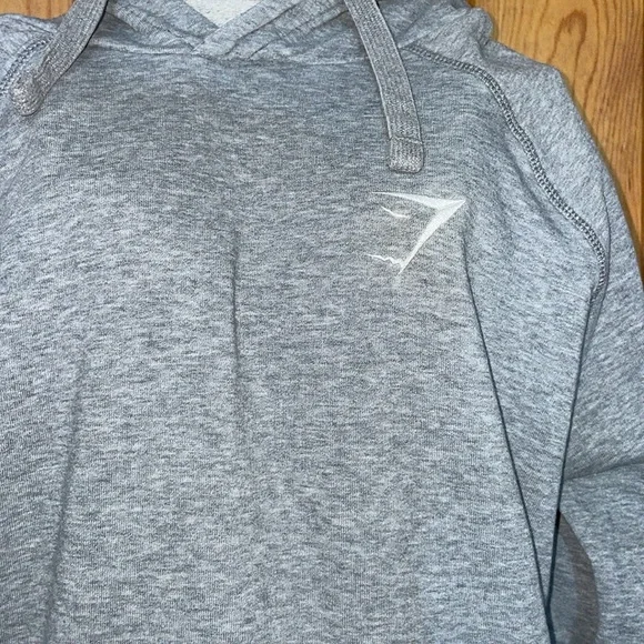 Gym Shark men’s hoodie gym sweatshirt size medium workout hoodie light gray - Picture 3 of 6